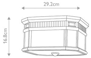 Feiss FE-COTSLN-F-BK-Vonkajšie stropné svietidlo COTSWOLD LANE 2xE27/60W/230V IP44