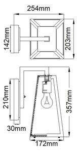 Kichler KL-DELISON-M-RZ - Vonkajšie nástenné svietidlo DELISON 1xE27/60W/230V IP44