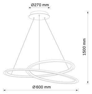 LED Luster na lanku TANGO LED/44W/230V 4000K pr. 60 cm čierna