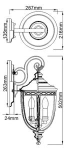 Feiss FE-EB2-M-BRB-Vonkajšie nástenné svietidlo ENGLISH BRIDLE 3xE14/60W/230V IP44