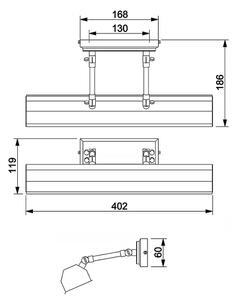 Elstead CHAWTON-PLM-AB - Obrazové svietidlo CHAWTON 2xE14/40W/230V mosadz
