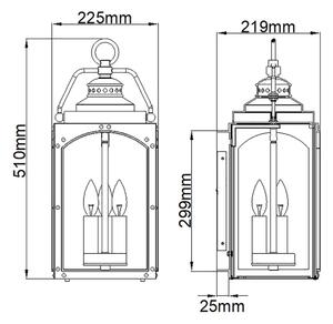 Feiss FE-RANDHURST-L-CO-Vonkajšie nástenné svietidlo RANDHURST 3xE14/40W/230V IP44