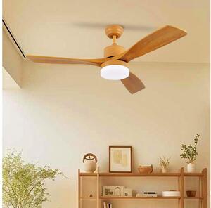 ZEVENTI - LED stropný ventilátor MARE LED/24W/230V Wi-Fi Tuya dub + diaľkový ovládač