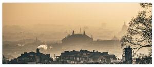 Obraz - Mesto pod hmlou (120x50 cm)