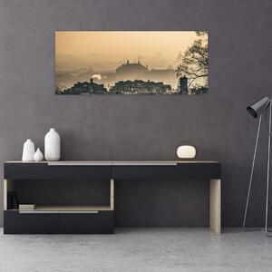 Obraz - Mesto pod hmlou (120x50 cm)