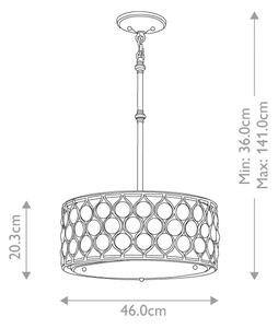Feiss FE-LUCIA-B - Luster na tyči LUCIA 3xE27/60W/230V