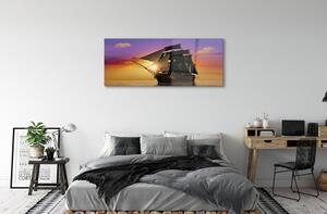 Obraz na skle Farebné neba ship sea 140x70 cm 2 Prívesky