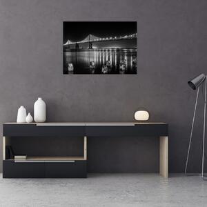 Obraz - Čiernobiely most (70x50 cm)