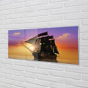 Obraz na skle Farebné neba ship sea 140x70 cm 2 Prívesky