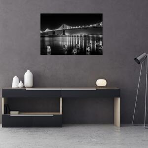 Obraz - Čiernobiely most (90x60 cm)
