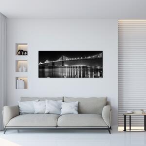 Obraz - Čiernobiely most (120x50 cm)