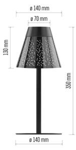 LED Stmievateľná nabíjacia vonkajšia stolná lampa LED/4,2W/5V 2200mAh IP44