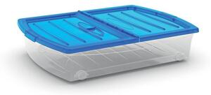 KIS Spinning Box XL priehľadné, modré veko, 56l