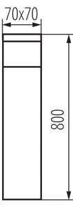 Kanlux 38766 - Vonkajšia lampa DASTEN 1xG9/11W/230V 80 cm IP44 čierna