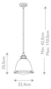 Hinkley HK-AMELIA-P-M-HB - Luster na tyči AMELIA 1xE27/60W/230V mosadz
