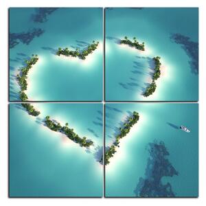 Obraz na plátne - Ostrov v tvare srdca - štvorec 3136E (60x60 cm)