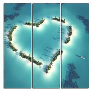 Obraz na plátne - Ostrov v tvare srdca - štvorec 3136B (75x75 cm)