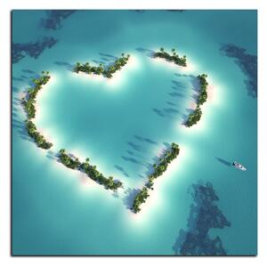 Obraz na plátne - Ostrov v tvare srdca - štvorec 3136A (50x50 cm)
