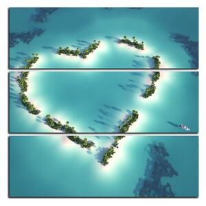 Obraz na plátne - Ostrov v tvare srdca - štvorec 3136D (75x75 cm)