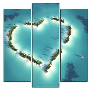 Obraz na plátne - Ostrov v tvare srdca - štvorec 3136C (75x75 cm)