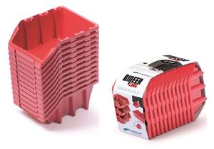 Kistenberg Set úložných boxov 12ks BINEER LONG SET 120x77x60mm červený