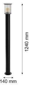 Argon 8750 - Vonkajšia lampa NORFOLK 1xE27/15W/230V IP44 124cm čierna