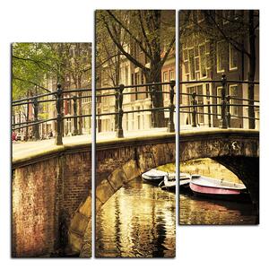 Obraz na plátne - Romantický most cez kanál - štvorec 3137C (75x75 cm)