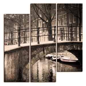 Obraz na plátne - Romantický most cez kanál - štvorec 3137FC (75x75 cm)