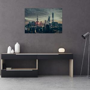 Obraz mesta za súmraku (90x60 cm)