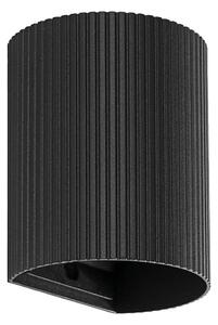 FARO 40527 - Nástenné svietidlo SOLE 1xGU10/8W/230V čierna vrúbkovaná zaokrúhlený