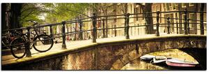 Obraz na plátne - Romantický most cez kanál - panoráma 5137A (105x35 cm)