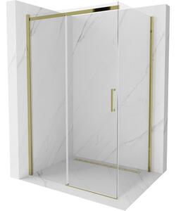 Mexen Omega sprchová kabína, posuvné dvere 120 x 80 cm, transparentnéné, zlatá - 825-120-080-50-00