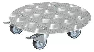 Wagner Alaska pojazdný vozík na hrnce / Ø 30 cm / nosnosť 100 kg / hliník / 4 otočné kolieska / strieborná