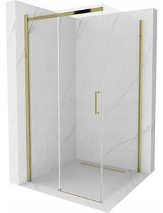 Mexen Omega sprchová kabína, posuvné dvere 100 x 100 cm, transparentnéné, zlatá - 825-100-100-50-00