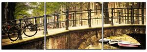 Obraz na plátne - Romantický most cez kanál - panoráma 5137C (150x50 cm)