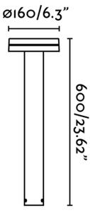 FARO 71949 - LED Vonkajšia lampa ESPOT LED/9W/230V IK07 IP65 60 cm hnedá