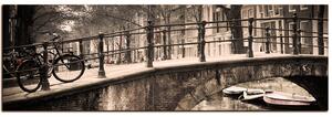 Obraz na plátne - Romantický most cez kanál - panoráma 5137FA (105x35 cm)