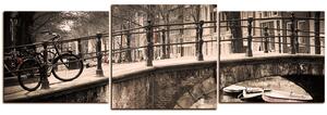 Obraz na plátne - Romantický most cez kanál - panoráma 5137FD (90x30 cm)