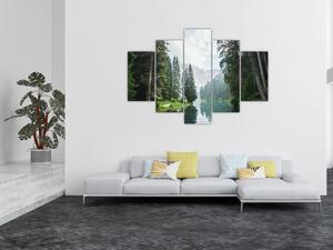 Obraz lesného jazera (150x105 cm)