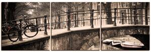 Obraz na plátne - Romantický most cez kanál - panoráma 5137FB (150x50 cm)