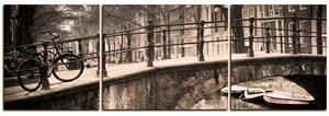 Obraz na plátne - Romantický most cez kanál - panoráma 5137FC (120x40 cm)