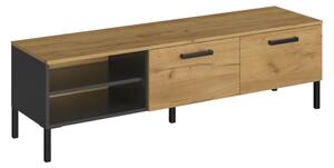 KONDELA RTV stolík 2K/155, dub craft zlatý/antracit, SANTANA
