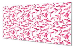 Nástenný panel  ružové vtáky 100x50 cm