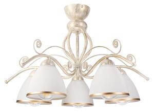 Brilagi - LED prisadený luster ANTICO 5xE27/60W/230V 3000K biela patina