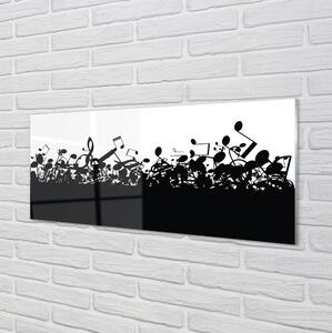 Obraz na skle Čierna a biela poznámky 120x60 cm 4 Prívesky