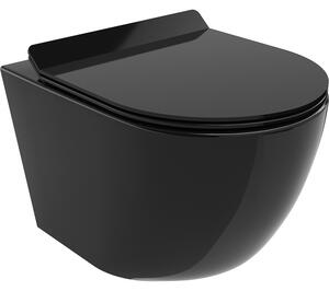 Mexen Lena WC misa Rimless s pomaly padajúcim sedátkom, duroplast, čierna - 30224070