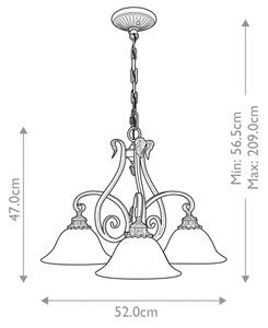 Feiss FE-SONOMAVALLEY3 - Luster na reťazi SONOMA VALLEY 3xE27/60W/230V