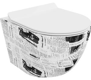 Mexen Lena WC misa Rimless s pomaly padajúcim sedátkom, duroplast, biela wzór - 30224099