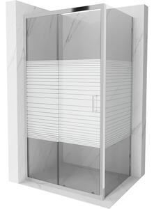 Mexen Apia sprchová kabína, posuvné dvere 120 x 80 cm, pruhy, chrómová - 840-120-080-01-20