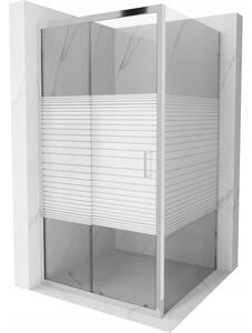 Mexen Apia sprchová kabína, posuvné dvere 90 x 90 cm, pruhy, chrómová - 840-090-090-01-20
